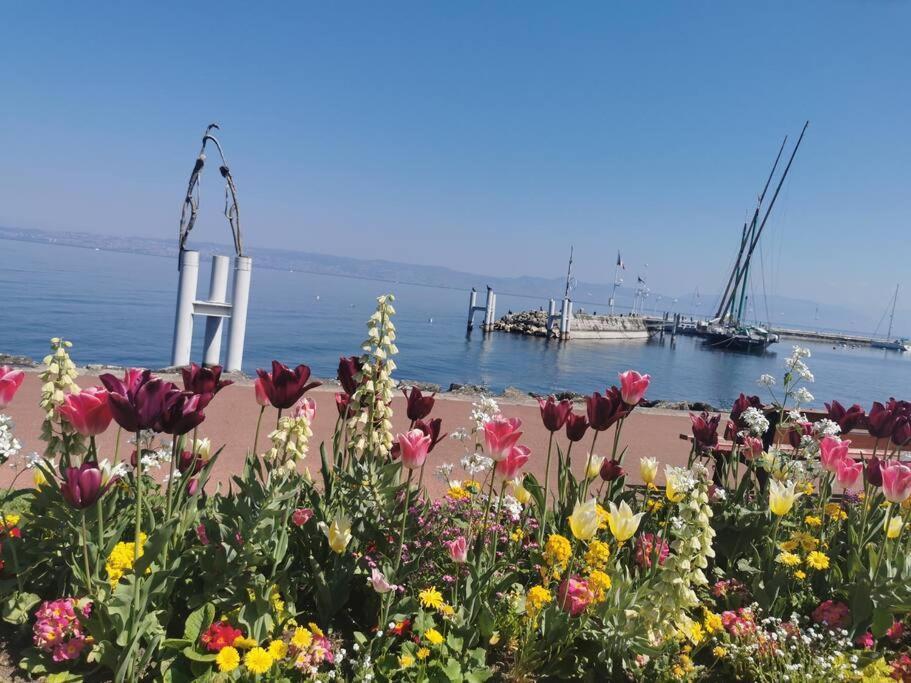 Appartement Vue Sur Le Golf Et Le Lac Leman Publier Exteriör bild